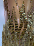 Sexy Shiny Tassel Diamonds Dress For Women Evening Party Costume Luxury Birthday Bar Nightclub Stage Performance Clothing