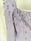 Sparkling Luxury Diamond Crystal Square Neck Slim Long Dress Women'S Elegant Celebrity Evening Party Wedding Gowns