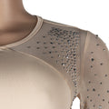 Sexy Rhinestone Jumpsuit Luxury for Women Long Sleeve Sheer Mesh Patchwork Skinny Night Birthday Party Club Romper Overalls