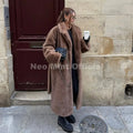 Belted Faux Mink Fur Coat Women 2026 Winter Beige Gradient Furry Fur Jacket Luxury Brand Hooded Warm Outerwear Overcoat