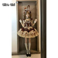 Olivegirl Victorian Vintage Elegant Lolita Dress Women Sweet Bow Ruffles Slim Bandage Princess Dresses Girls Kawaii Cute Party