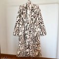 Exclusive Winter Long Belted Leopard Faux Fox Fur Coat Women Overcoats Ladies Stylish Street Fashion Fluffy Fox Fur Jacket