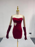 Solid Slimming Hollow Out Mini Dresses for Women Slash Neck Sleeveless High Waist Dress Female New