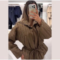 Upgraded Thick Wrap Front Tie Padded Jacket Kimono Style Collar Long Sleeve Loose Warm Daily Women Coat 2026 Winter Cotton Coats