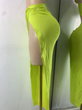 Sparkly Rhinestone Diamonds High Split Two Pieces Women Sexy Outfit Night Club Skirt Suits Dancer Singer Performance Costume