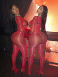 Jumpsuits Women Wholesale Sexy Bodycon Stretch See Through Tight Smooth Charming One Piece Club Outfits Drop Shopping