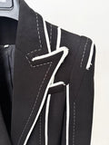 Women's Striped Blazer single button Long Sleeve Lapel Neck Coat 2026 Female OL Office Fashion Jackets Female Outerwear