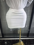 High Quality Women Sexy Strapless Mesh High Stretch Bodycon Mini Dress Elegant Evening Party Celebrate Birthday Cocktail Outfit