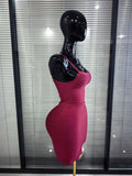 Pink Color Women Sexy Strap Bodycon Mini Bandage Dress Nightclub Party Celebrate Birthday Fashion Cocktail Outfit Clothing