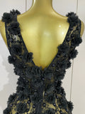 Sexy Black Pearl Flower Mesh See Through Mini Dress Women Evening Party Club Birthday Dress Nightclub Photoshoot Stage Costumes