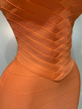 Women Sexy Backless Pink Orange Bodycon Mini Bandage Dress Simple Elegant Evening Party Luxury Birthday Nightclub Prom Dress