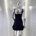 Women's Summer Shiny Rhinestone Bud Sleeveless Hip-Hugging Dress European Size Glam Fashion Party Bandage Performance Gown Dress