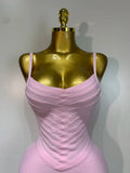 Women Sexy Backless Pink Orange Bodycon Mini Bandage Dress Simple Elegant Evening Party Luxury Birthday Nightclub Prom Dress