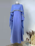 Women Diamond Shawl Design Abaya Eid Mubarek Muslim Dresses Robe Long Sleeve Vestidos Fashion Abayas For Women Isamic Clothing