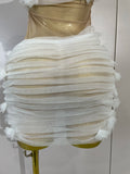 Women Sexy White One Shoulder Mesh See Through Bodysuit Dress Eveing Birthday Party Nightclub Performance Stage Photoshoot Wear