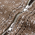 Solid Spliced Zipper Short Sweater Jackets For Women High Neck Long Sleeve Minimalist Female Fashion Style Clothes