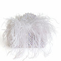 Pearl Bead Bag With Feather Fur Designer Brand Clear Acrylic Crystal Stone Box Tote Handbag Women Handmade Party Purse
