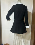 Tweed Shorts Skirt Two Piece Set Women Elegant Long Sleeve Single Breasted Jacket Woman Shorts 2 Suits Lady Outfits