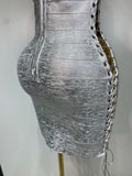 Women Sexy Sleeveless Square Neck Bodycon Mini Bandage Dresses Elegant Evening Party Luxury Birthday Club Prom Gown