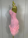 Women Sparkly Rhinestones Ruched Luxury Birthfay Evening Party Dress Sexy Halter Sleeveless Bodycon Mini Bandage Cocktail Dress