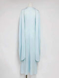 Evening Dresses Long Sleeves O Neck Slim Maxi 2026 Women Dinner Party Gowns With Shawl Pearls Elegant Wedding Robes Lady