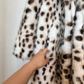 Exclusive Winter Long Belted Leopard Faux Fox Fur Coat Women Overcoats Ladies Stylish Street Fashion Fluffy Fox Fur Jacket