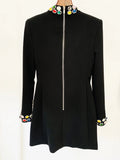 2026 New Sparkling Luxury Colored Diamonds Stand Collar Design Mini Dress Women'S Long Sleeved Fashion Elegant Vestidos
