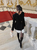 Female Suit Dress 2026 Autumn New Style Temperament Office Slim Fit Patchwork Pleated Hem Mini Dress For Women