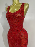 Women Luxury Sparkle Diamonds Mesh See Through Maxi Dress Evening Party Birthday Wedding Guest Gown NightClub Bar Stage Costumes