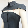Women'S Shawl+Strapless Culottes Two-Piece Dress Sexy Backless Sleeveless Double Breasted Slim Fashion Outfit