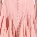 Women's Irregular Pleated Patchwork Fashion Long Flare Sleeve Waist Cinching Midi Dresses 2026 New Female Clothing