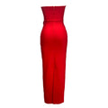 Pink Red Color Women Sexy Strapless Off the Shoulder Florals Bodycon Long Bandage Dress Celebrate Fashion Evening Party Outfit