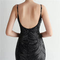 Women Strap Party Maxi Dress Sexy V Neck Evening Dress Celebrity Purple Sequin Dress Long Prom Formal Occasion  Dress