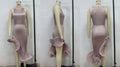 Elegant Women's Halter Ruffles Midi Dress Pleated Irregular Slit Dresses Evening Wedding Guest Pink Yellow Blue Party Prom 2026