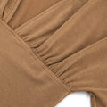 Sexy Deep V-Neck High-Waisted Spliced T-Shirt Women Fashion Solid Waist Shaping Short Sleeves Top Summer Street T-Shirt