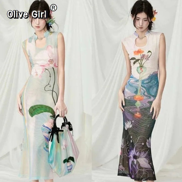 Olive Girl Romantic Dress for Garden Wedding 2026 Fairycore Photoshoot Everyday Wear S-XXL XS-3XL Plus Size Romantic Cottagecore Garden Party Editorial Not Costume Dress Chinese Heritage Fashion Women