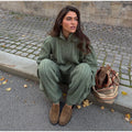 Women Stand Collar Knitted Two Piece Set Belted Long Sleeve Sweater Top Wide Leg Pants 2026 Autumn Winter Casual Knit Outfit