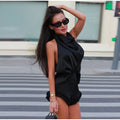 Street Satin Halter Top Women's Shorts Set Backless Sleeveless Vest Pleated High Waist Short Pant 2026 Summer Lady Beach Suit
