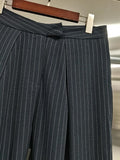 Basics Striped Design Wide Leg Pant for Women High Waist Office Temperament Trousers Female Autumn Fashion Clothes