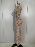 Luxury Sexy Pearl Beading Chain Long Sleeve Bodycon Long Dress Elegant Celebrity Evening Party Club High Quality Birthday Dress