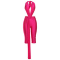 Patchwork Halter Romper Women Ribbon Sleeveless Elastic Backless Workout Activewear Midnight Activity Slim Playsuits