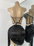 High Quality Women's Outfit Stage Performance Singer Dancer Costume Sexy Crop Top Skirt Two Pieces Sets Luxury Diamonds Dress