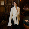 Autumn Knit Cardigan Women's New Vintage Hollow Out Long-Sleeved Sweater 2026 Casual Streetwear White Knit Top Female