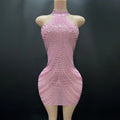 High-End Luxury Performance Clothes Nightclubs  Full Of Diamonds Neck Skirts Female Singers Models Catwalk Vestido De Luxo Festa