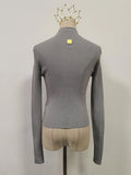 Solid Basics Spliced Hollow T Shirt for Women Stand Collar Long Sleeve Slimming Casual T Shirts Female Winter New