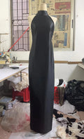 Elegant Solid Ribbon Women Halter Dress Off Shoulder Pearl Chain Backless Slim Female Maxi Dresses Wedding Gowns Chic Lady Robe