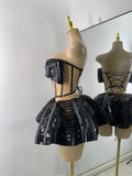 Women Sexy Shiny Diamonds Top Skirt Two Piece Sets Nightclub Party Stage Outfit Performance Danve Singer Costume Show Wear