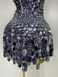 Sparkly Sequins Luxury Birthday Party Gown Short Dress Dancer Stage Performance Wear Women Sexy Nightclub Dress Festival Outfit