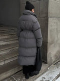 Warm Stand Neck Cotton Long Coats Women Elegant Single Breasted Zipper Belt Lace Up Outwear Female Winter Chic High Streetwear