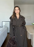 2026 Women Winter Plaid Trench Coat Single Breasted Waist Tie Loose Jacket Autumn High Street Daily Chic Hot Lux Outerwear 2026